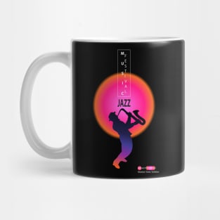 JAZZ MUSIC Festival Sax Lover Musician Saxophone player t-shirt futuristic design Contemporary Art Mug